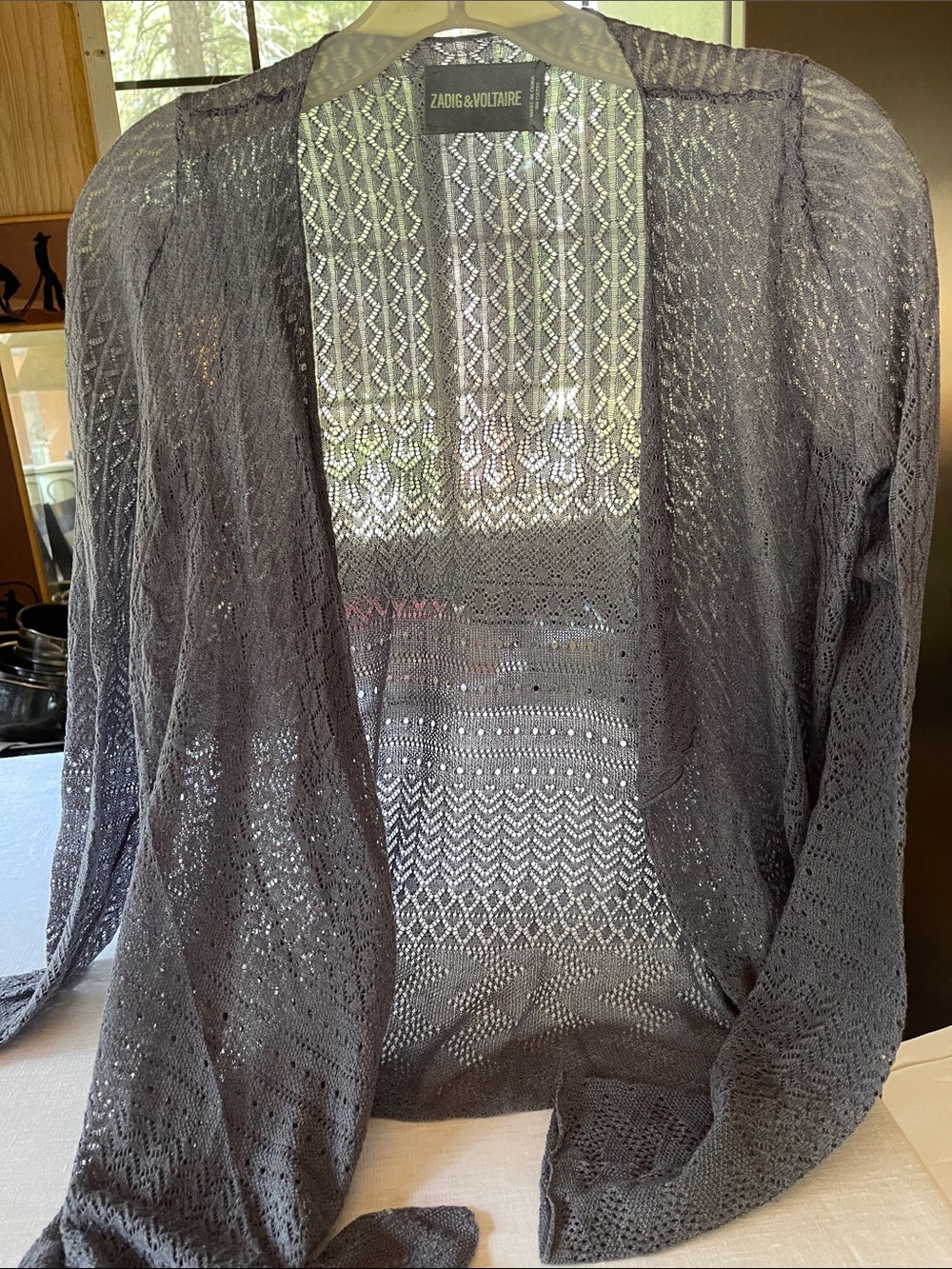 Voltaire open blue cardigan